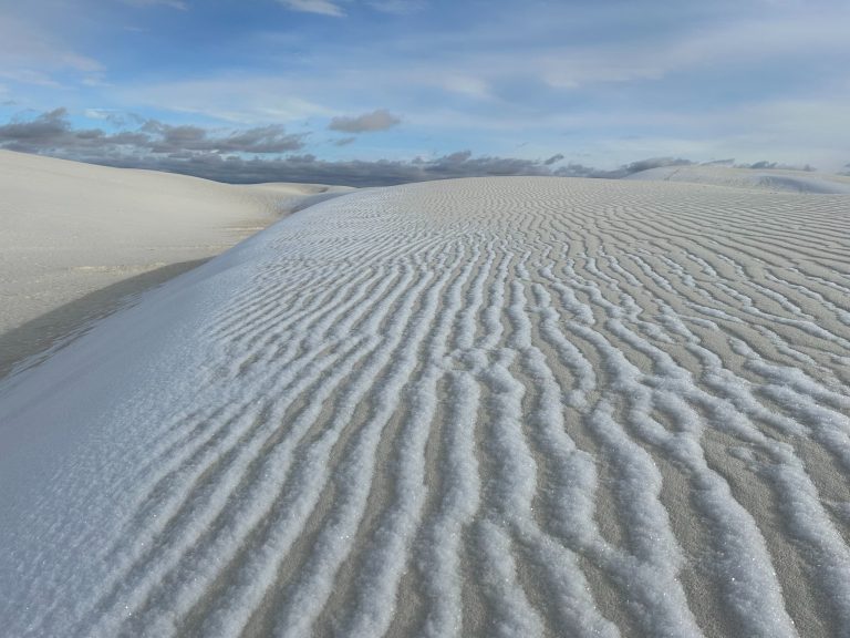 White Sands National Park snow on the sand. Photo credit NPS 768x576