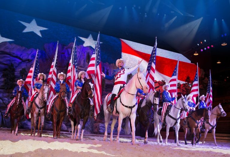 Dolly Partons Stampede with American flags 768x525