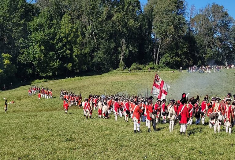 Brandywine Battlefield Park reenactment. Credit Brandywine Battlefield Park Facebook 768x525