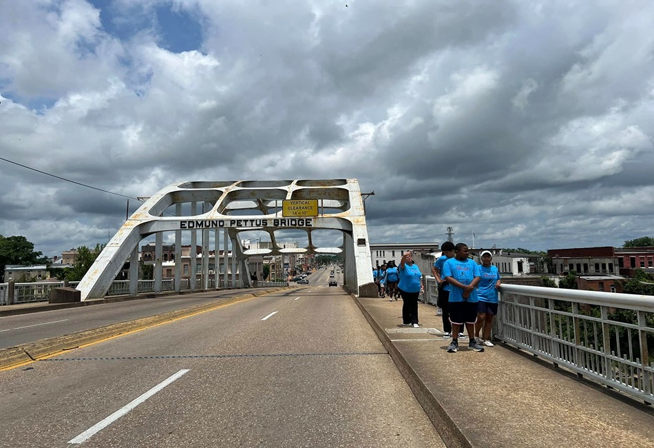 The iconic Edmund Pettus Bridge. Credit Rosa Parks Museum at Troy University Facebook