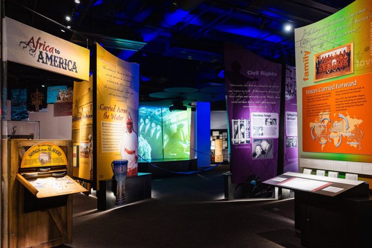 Captivating exhibits at the National Museum of African American Music. Credit Ntnl. Museum of African American Music Facebook 768x512